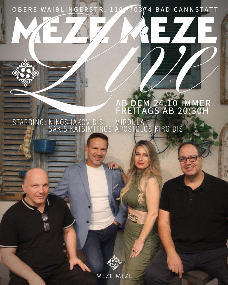 Livemusik-Plakat Meze Meze Taverna